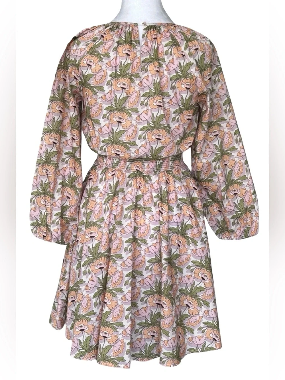 J.Crew Liberty Fabric Floral SmockedMini Dress XXS XS S Long Sleeve Cottagecore